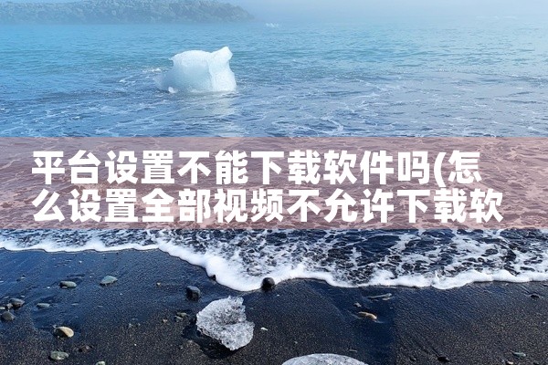 平台设置不能下载软件吗